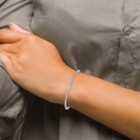 14K Lab Grown Diamond Round and Pear Bracelet True Orgin-QG