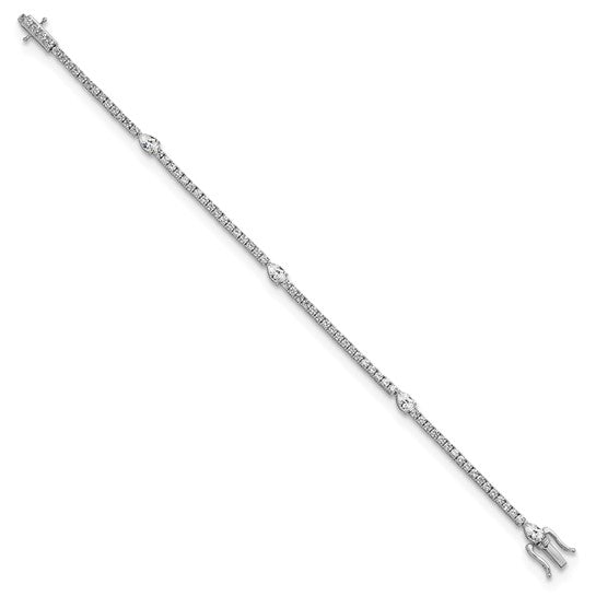 14K Lab Grown Diamond Round and Pear Bracelet True Orgin-QG