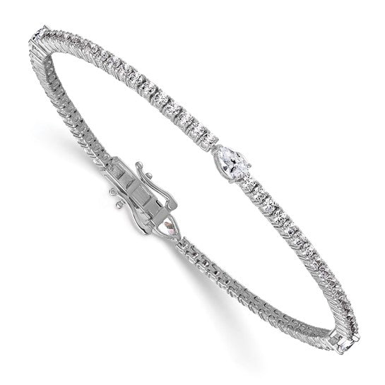 14K Lab Grown Diamond Round and Pear Bracelet True Orgin-QG