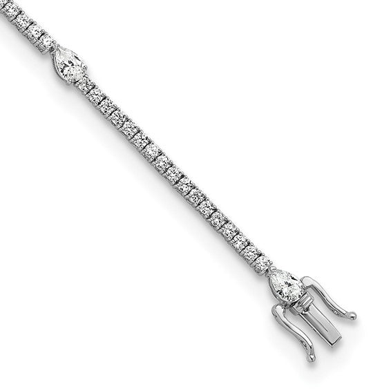 14K Lab Grown Diamond Round and Pear Bracelet True Orgin-QG